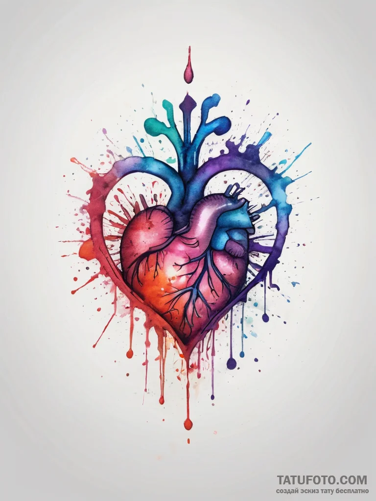 Tattoo design a minimalist heart outline fill... - эскиз тату (№1753831646_0, 29.07.2025 23:27) — Tatufoto.com
