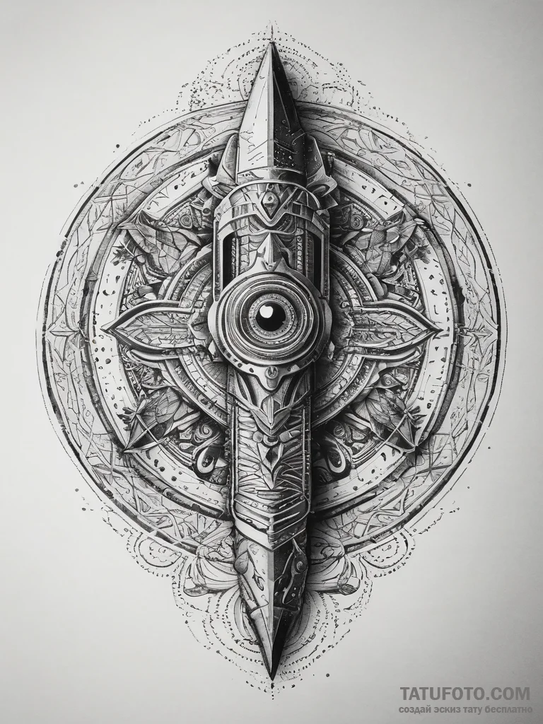 Tattoo sketch a futuristic weapon sight with... - эскиз тату (№1753832237_0, 29.07.2025 23:37) — Tatufoto.com