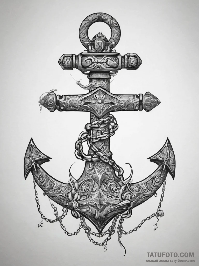 Tattoo design a pair of anchors, one on each... - эскиз тату (№1753832620_0, 29.07.2025 23:43) — Tatufoto.com