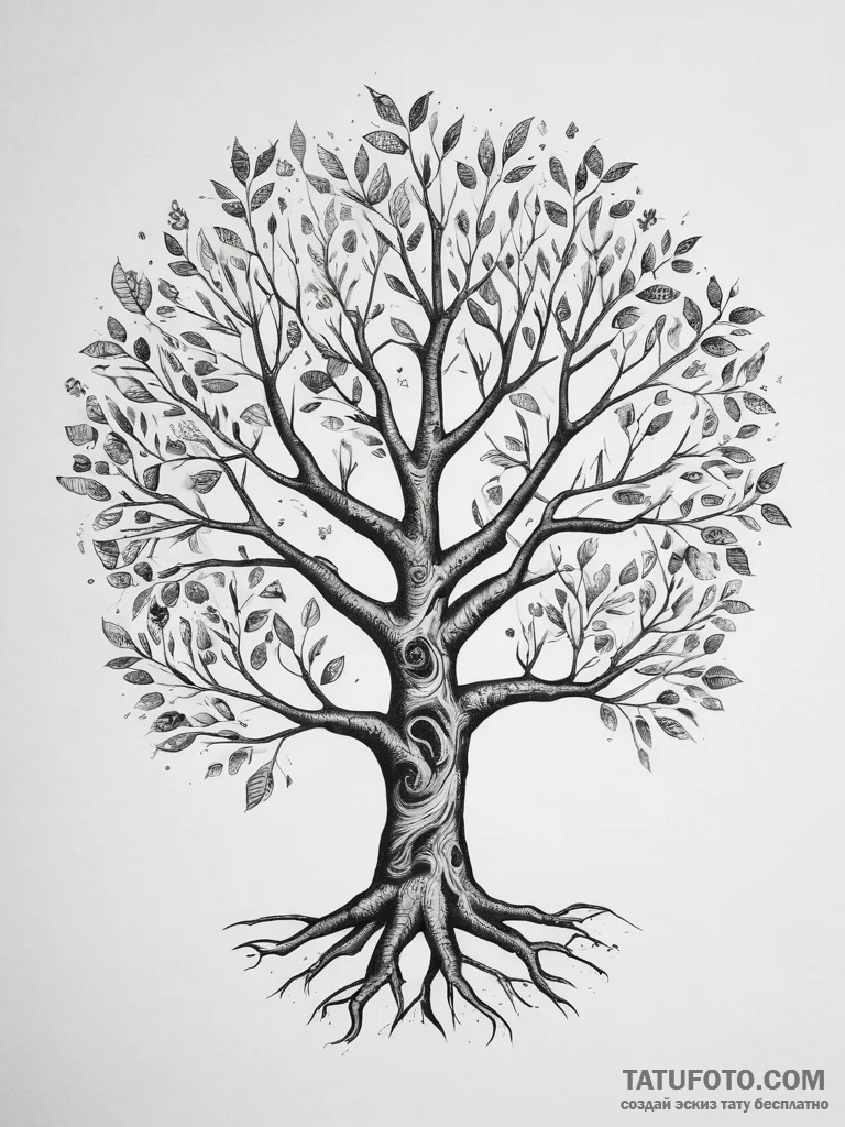 Tattoo sketch a "family tree" where names are... - эскиз тату (№1753833198_0, 29.07.2025 23:53) — Tatufoto.com
