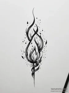 Tattoo design a flame burning steadily in the... - эскиз тату (№1753833773_0, 30.07.2025 00:02) — Tatufoto.com