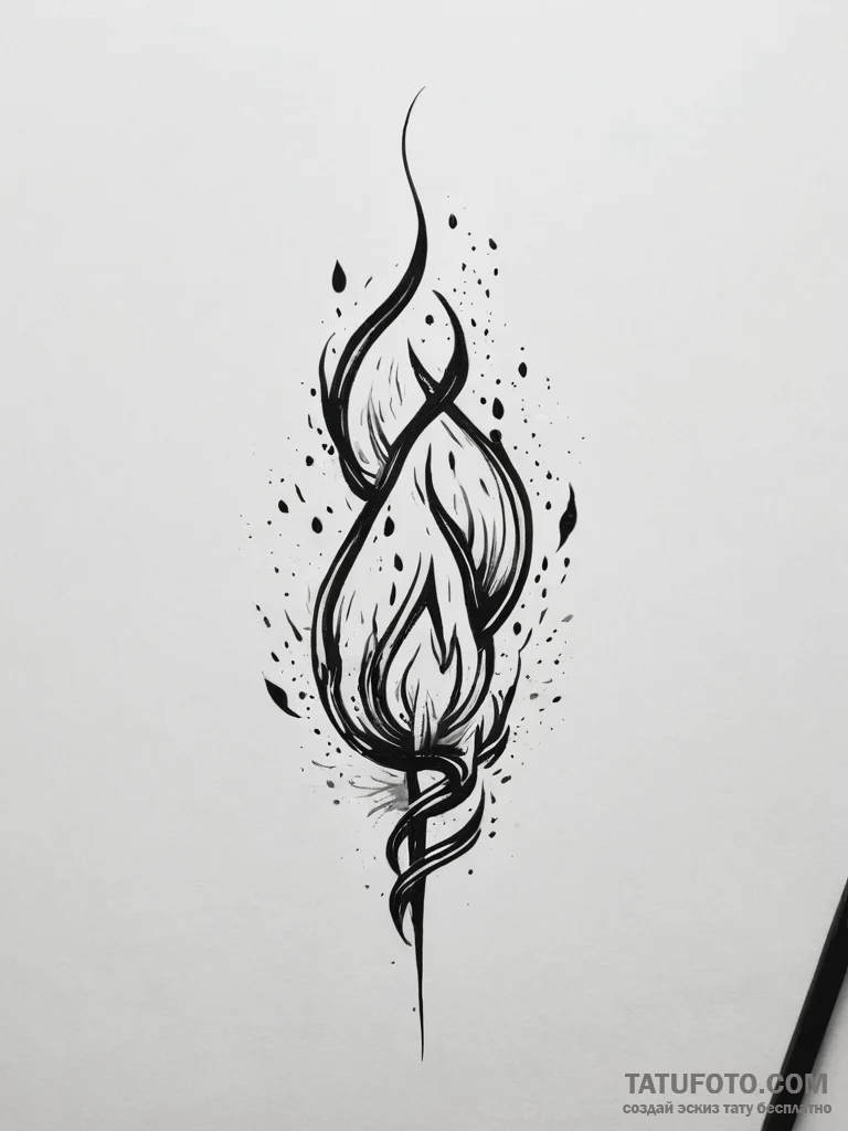 Tattoo design a flame burning steadily in the... - эскиз тату (№1753833773_0, 30.07.2025 00:02) — Tatufoto.com