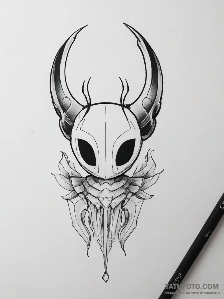 Hornet from hollow knight - эскиз тату (№1753865979_0, 30.07.2025 08:59) — Tatufoto.com