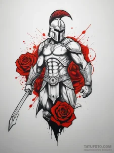 Tattoo design a spartan warrior's silhouette... - эскиз тату (№1753866761_0, 30.07.2025 09:12) — Tatufoto.com