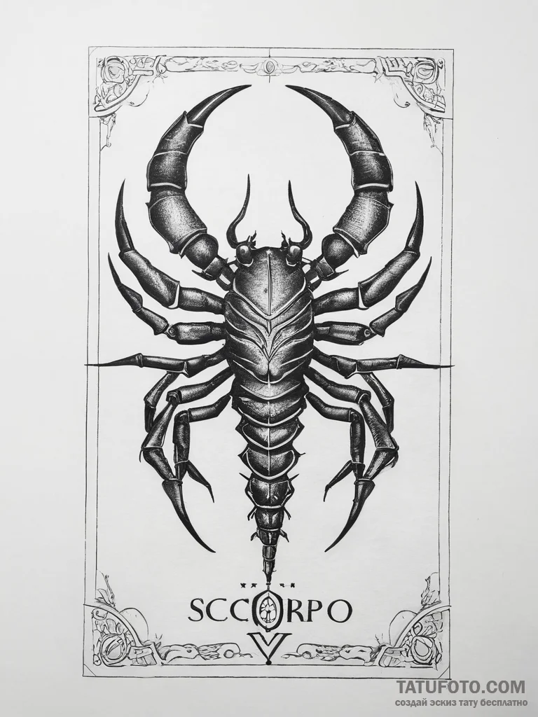 Tattoo design a scorpio scorpion with the "de... - эскиз тату (№1753867729_0, 30.07.2025 09:28) — Tatufoto.com