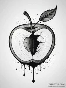 Tattoo sketch 'apple' on one, 'pie' on the ot... - эскиз тату (№1753867920_0, 30.07.2025 09:32) — Tatufoto.com