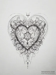 Tattoo design a heart made of tiny footprints... - эскиз тату (№1753868312_0, 30.07.2025 09:38) — Tatufoto.com