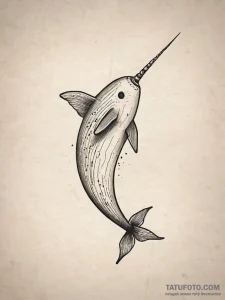A narwhal, tattoo flash sheet design, rough s... - эскиз тату (№1753868700_0, 30.07.2025 09:45) — Tatufoto.com