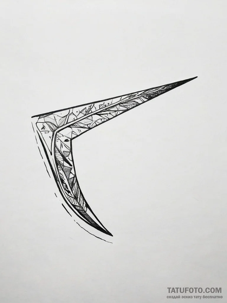 Boomerang - эскиз тату (№1753869477_0, 30.07.2025 09:57) — Tatufoto.com