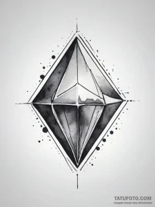 Tattoo sketch a diamond shape, strong and unb... - эскиз тату (№1753870061_0, 30.07.2025 10:07) — Tatufoto.com