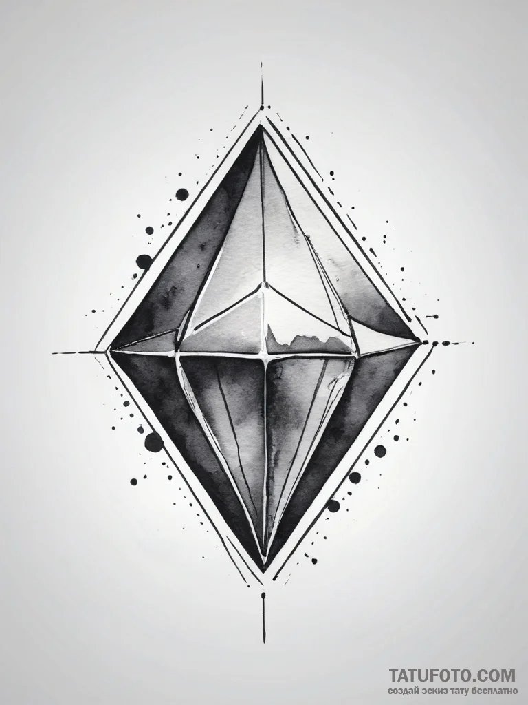Tattoo sketch a diamond shape, strong and unb... - эскиз тату (№1753870061_0, 30.07.2025 10:07) — Tatufoto.com