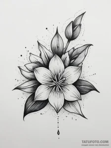 Jasmine, tattoo flash sheet design, on a clea... - эскиз тату (№1753870640_0, 30.07.2025 10:17) — Tatufoto.com