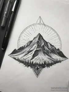 Tattoo sketch a geometric representation of a... - эскиз тату (№1753871226_0, 30.07.2025 10:27) — Tatufoto.com