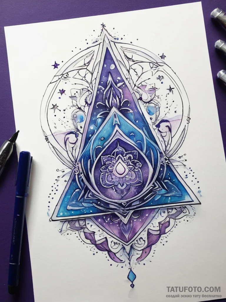 Tattoo design: a watercolor lunitsa in shades... - эскиз тату (№1753872019_0, 30.07.2025 10:40) — Tatufoto.com