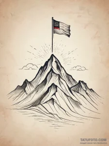 Tattoo sketch a mountain peak with a single,... - эскиз тату (№1753872215_0, 30.07.2025 10:43) — Tatufoto.com