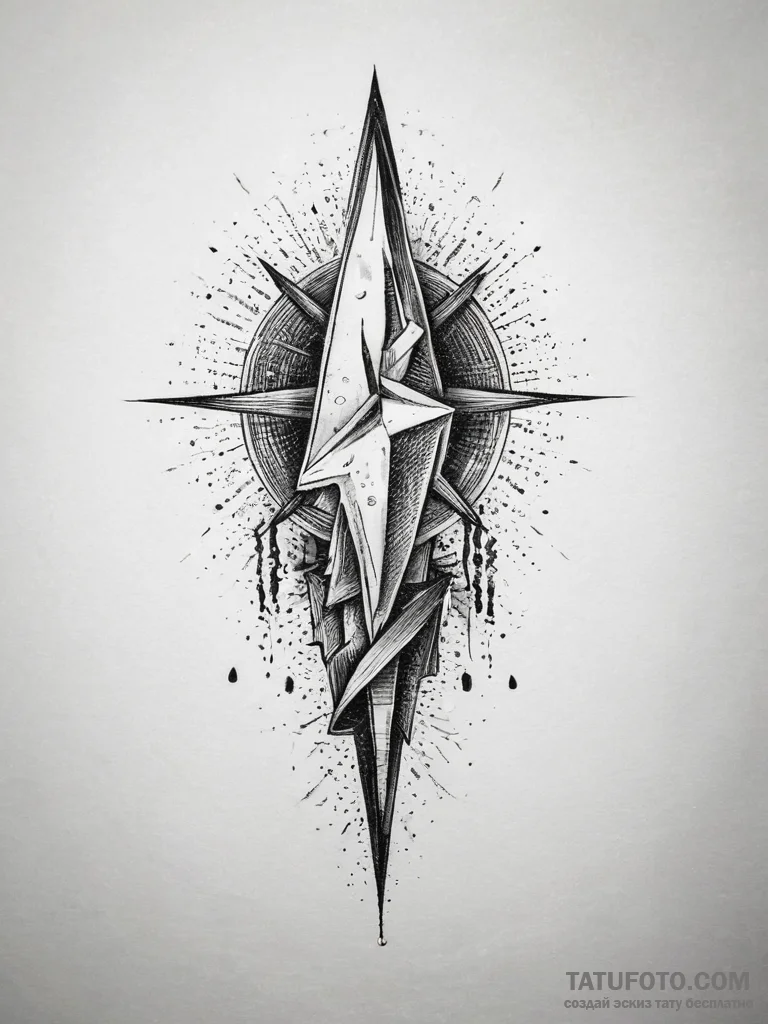 Lightning, artistic tattoo sketch, dotwork ta... - эскиз тату (№1753873593_0, 30.07.2025 11:06) — Tatufoto.com