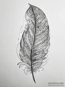 Tattoo sketch a delicate feather., concept ar... - эскиз тату (№1753875158_0, 30.07.2025 11:32) — Tatufoto.com