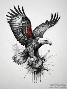 Eagle, tattoo drawing outline, black and whit... - эскиз тату (№1753875350_0, 30.07.2025 11:35) — Tatufoto.com