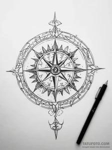A norse compass (vegvisir) - эскиз тату (№1753876727_0, 30.07.2025 11:58) — Tatufoto.com