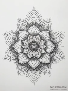Tattoo sketch a blooming flower with subtle l... - эскиз тату (№1753877701_0, 30.07.2025 12:15) — Tatufoto.com