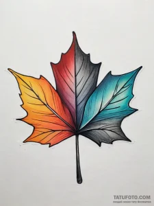 Maple, concept art for tattoo, on a clean whi... - эскиз тату (№1753878094_0, 30.07.2025 12:21) — Tatufoto.com