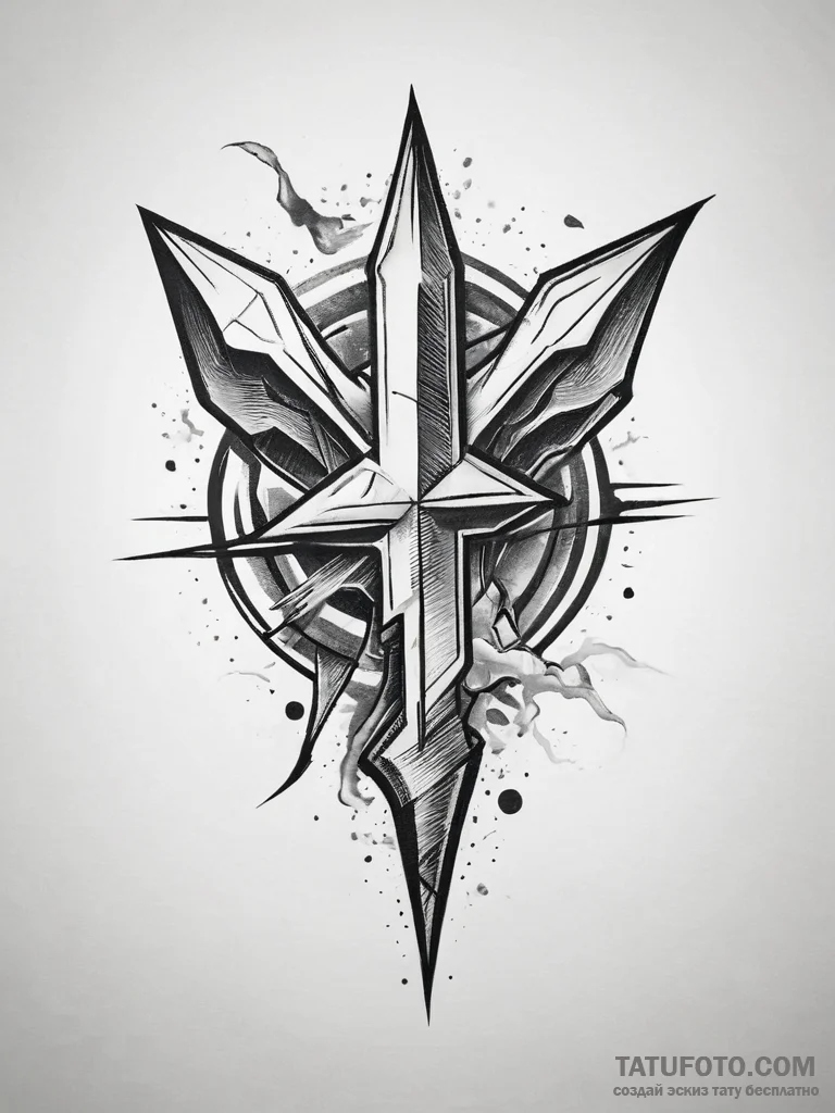 Tattoo design a stylized lightning bolt from... - эскиз тату (№1753878493_0, 30.07.2025 12:28) — Tatufoto.com