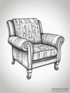 Tattoo sketch a comfortable armchair with a b... - эскиз тату (№1753880477_0, 30.07.2025 13:01) — Tatufoto.com