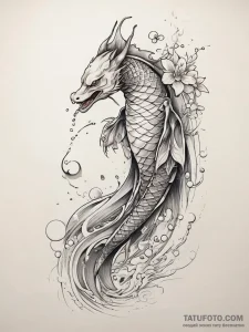 Tattoo design a lily of the valley, represent... - эскиз тату (№1753880677_0, 30.07.2025 13:04) — Tatufoto.com