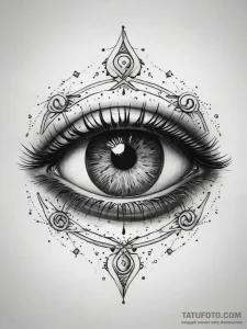 Tattoo sketch a zodiac animal's eye, with the... - эскиз тату (№1753881470_0, 30.07.2025 13:17) — Tatufoto.com