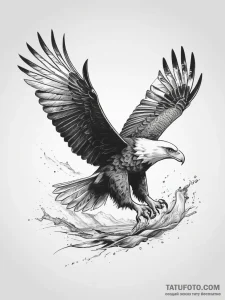 An eagle in flight, talons outstretched, abou... - эскиз тату (№1753882843_0, 30.07.2025 13:40) — Tatufoto.com