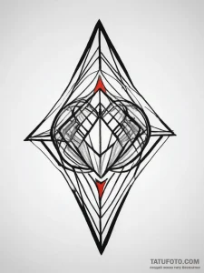 Tattoo design a blend of sharp, angular lines... - эскиз тату (№1753887181_0, 30.07.2025 14:53) — Tatufoto.com