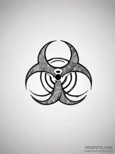 The biohazard symbol, ink illustration for ta... - эскиз тату (№1753887759_0, 30.07.2025 15:02) — Tatufoto.com