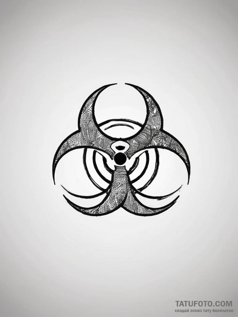 The biohazard symbol, ink illustration for ta... - эскиз тату (№1753887759_0, 30.07.2025 15:02) — Tatufoto.com