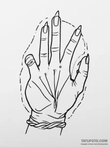 Tattoo sketch a hand with a subtle 'thread' w... - эскиз тату (№1753891466_0, 30.07.2025 16:04) — Tatufoto.com
