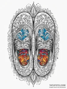 Tattoo design a pair of matching slippers or... - эскиз тату (№1753891874_0, 30.07.2025 16:11) — Tatufoto.com