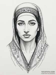 Isis, concept art for tattoo, on a clean whit... - эскиз тату (№1753892760_0, 30.07.2025 16:26) — Tatufoto.com