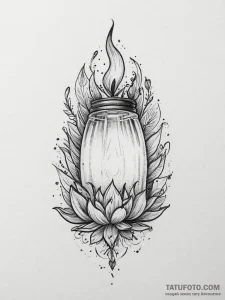 Tattoo sketch a single, glowing light in a va... - эскиз тату (№1753896458_0, 30.07.2025 17:27) — Tatufoto.com
