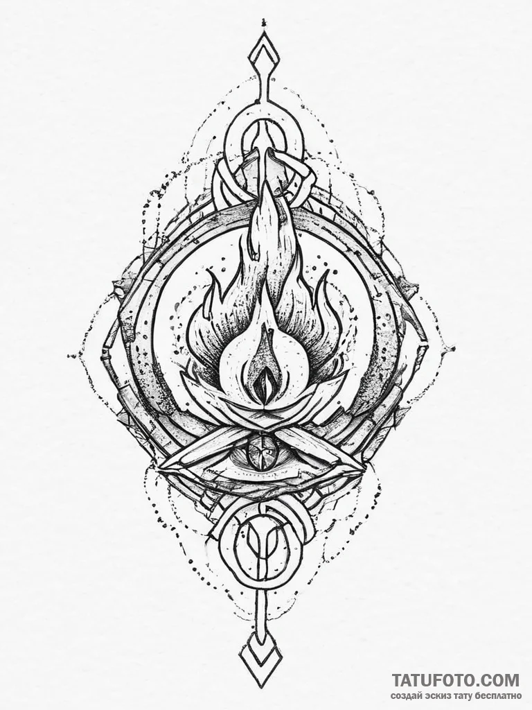 р сѓрѕр° рљсђр°рґр° (krada, fire, sacrifice,... - эскиз тату (№1753896657_0, 30.07.2025 17:30) — Tatufoto.com