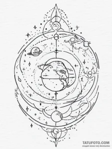 Tattoo design the ruling planet's symbol inte... - эскиз тату (№1753896854_0, 30.07.2025 17:34) — Tatufoto.com