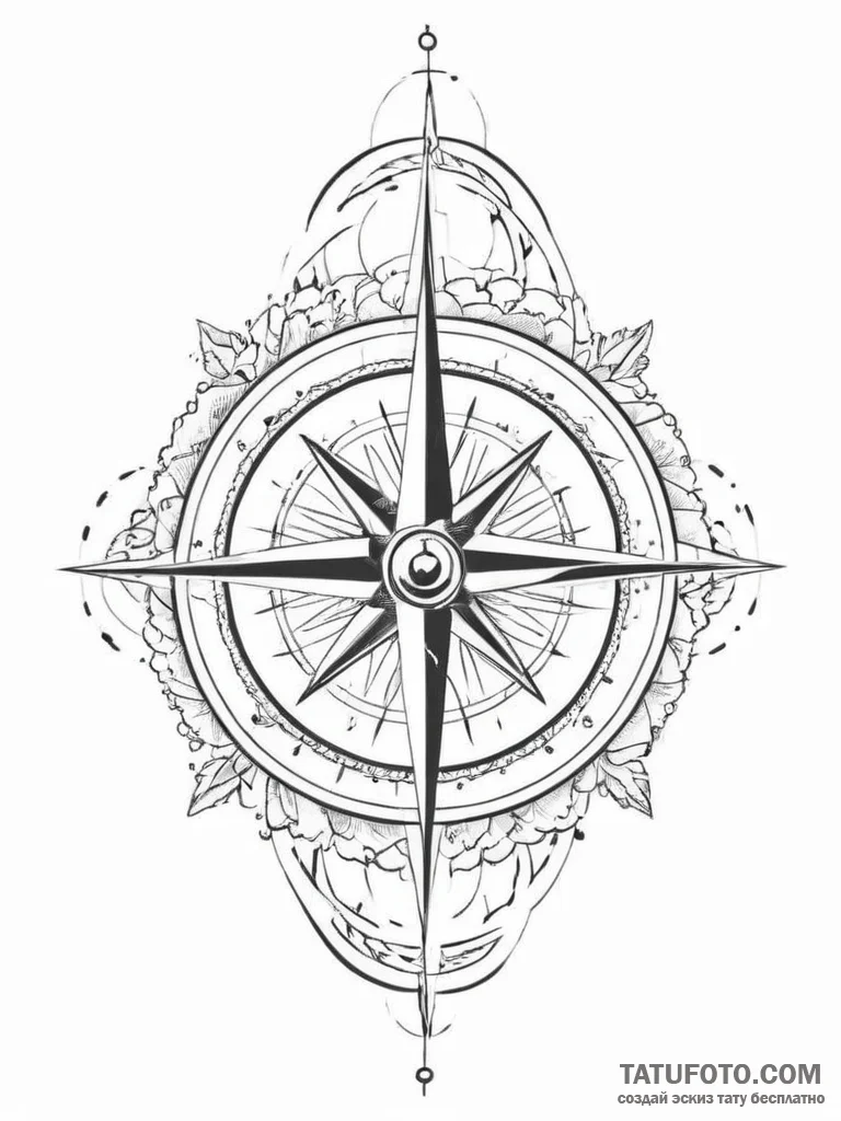 Compass rose (is there as wind rose, but can... - эскиз тату (№1753897851_0, 30.07.2025 17:50) — Tatufoto.com