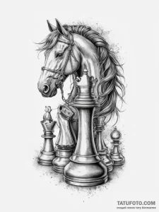 Tattoo sketch a knight's chess piece (horse),... - эскиз тату (№1753898644_0, 30.07.2025 18:04) — Tatufoto.com