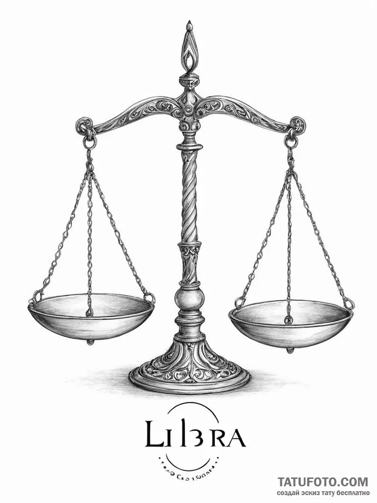 Tattoo sketch "i balance" text for libra, wit... - эскиз тату (№1753899036_0, 30.07.2025 18:10) — Tatufoto.com