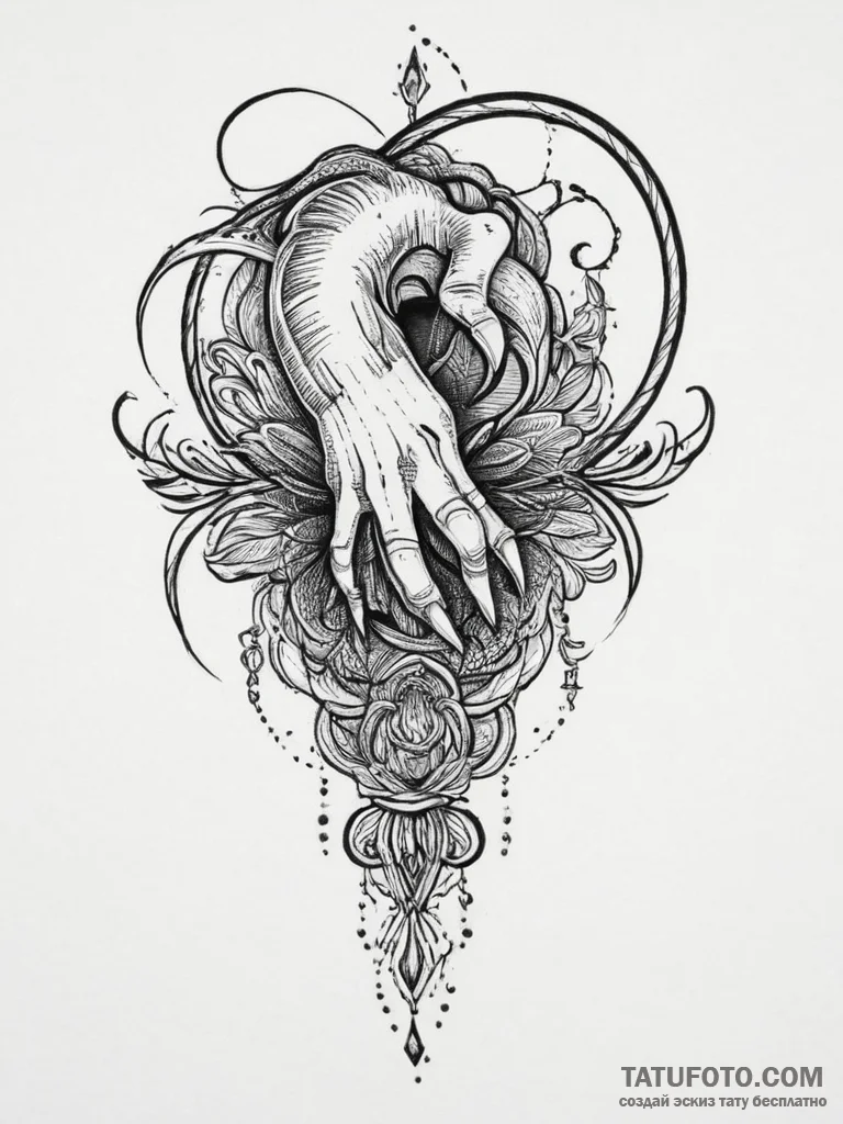 Tattoo sketch a powerful, generic creature's... - эскиз тату (№1753899428_0, 30.07.2025 18:17) — Tatufoto.com