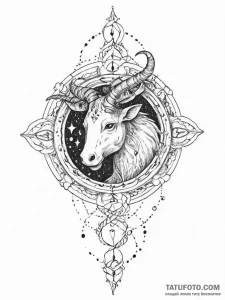 Tattoo sketch a zodiac animal trying to escap... - эскиз тату (№1753899628_0, 30.07.2025 18:20) — Tatufoto.com
