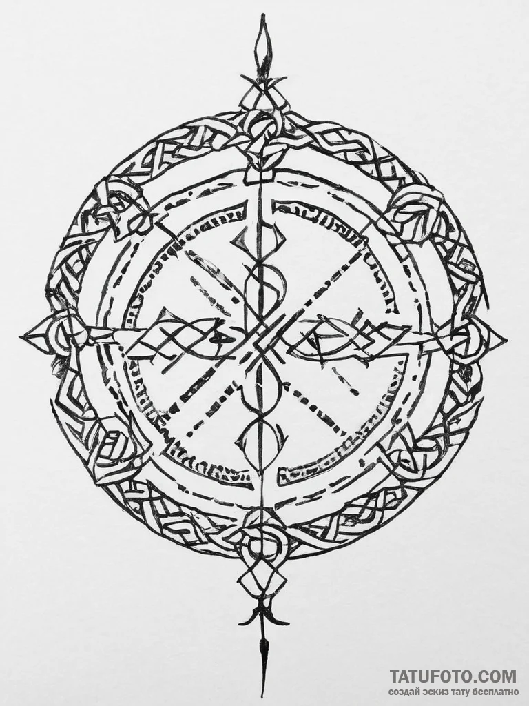48. tattoo sketch: a runic circle or bindrune... - эскиз тату (№1753900024_0, 30.07.2025 18:27) — Tatufoto.com