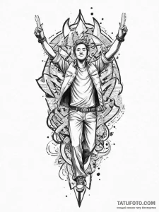 Tattoo design a stylized "victory royale" ban... - эскиз тату (№1753900421_0, 30.07.2025 18:33) — Tatufoto.com