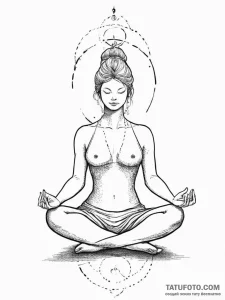 Tattoo design a stylized human figure meditat... - эскиз тату (№1753901014_0, 30.07.2025 18:43) — Tatufoto.com
