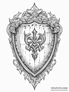 Tattoo design a weathered medieval shield bea... - эскиз тату (№1753901213_0, 30.07.2025 18:46) — Tatufoto.com