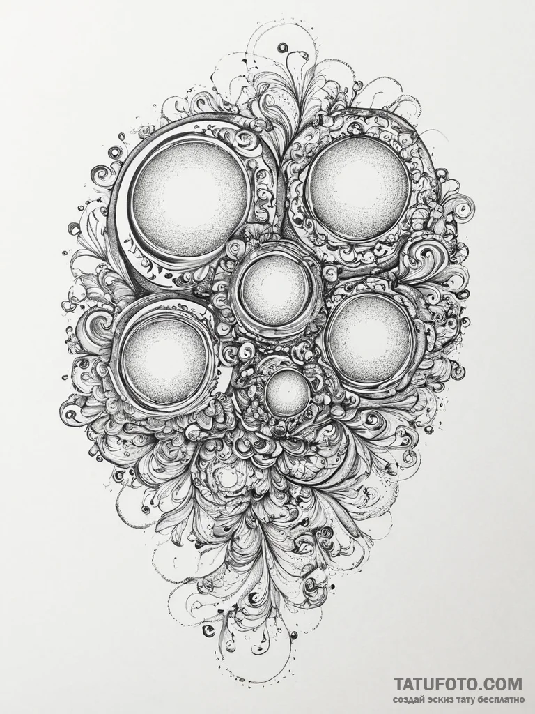 A close-up of soap bubbles, showing the swirl... - эскиз тату (№1753901804_0, 30.07.2025 18:56) — Tatufoto.com