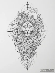 Tattoo sketch a zodiac animal (e.g., lion) wh... - эскиз тату (№1753902001_0, 30.07.2025 19:00) — Tatufoto.com